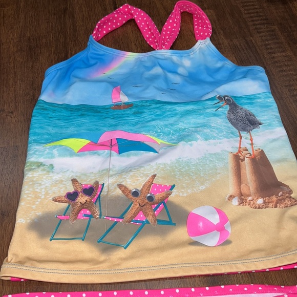 Justice girl Two piece tankini size 14 - Picture 2 of 7